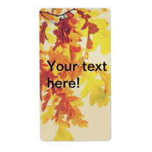 Autumn tree leaves custom shipping labels