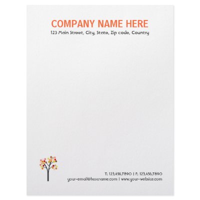 Autumn Tree Custom Letterhead by morning6