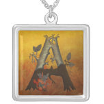Autumn Tree Monogram A Pendant