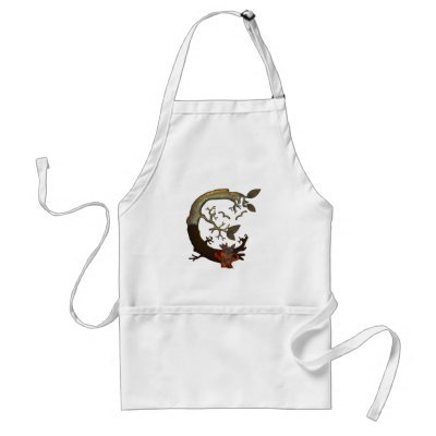 Autumn Tree Monogram C Apron by initials