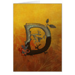 Autumn Tree Monogram D Greeting Card