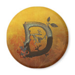 Autumn Tree Monogram D Fridge Magnet