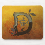 Autumn Tree Monogram D Mouse Pads
