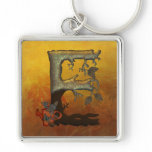 Autumn Tree Monogram E Keychains