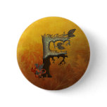 Autumn Tree Monogram F Pinback Buttons
