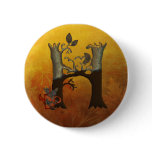 Autumn Tree Monogram H Button