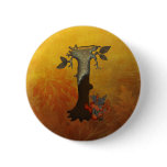 Autumn Tree Monogram I Button