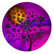 Autumn Tree Silhouette Abstract Art Wallclocks
