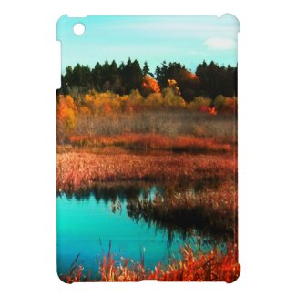 Autumn Trees and Water Marshlands iPad mini case