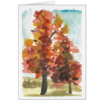 Autumn Trees Blank Card