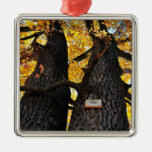 Autumn trees christmas ornaments