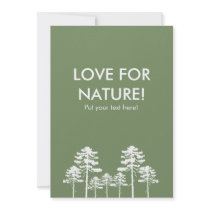 AUTUMN TREES GREEN, LOVE FOR NATURE PERSONALIZED ANNOUNCEMENT