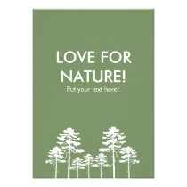 AUTUMN TREES GREEN, LOVE FOR NATURE invitations