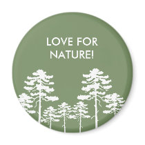 AUTUMN TREES GREEN, LOVE FOR NATURE! magnets