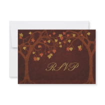 Autumn Trees RSVP Response Card Custom Invitation