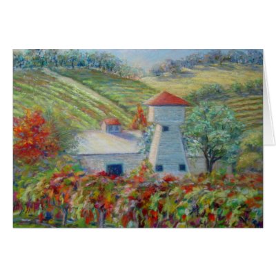 Autumn Vineyards Card by EnPleinAir