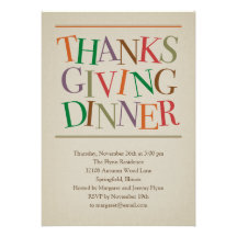 Autumn Vintage Thanksgiving Dinner Invitation