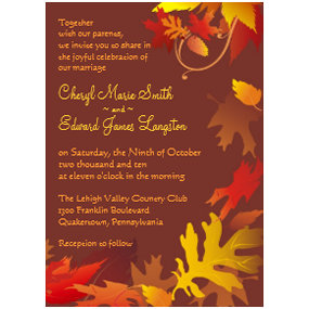 Autumn Wedding Celebration Invitation invitation