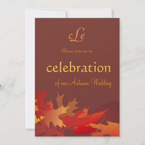 Autumn Wedding Celebration Invitation invitation