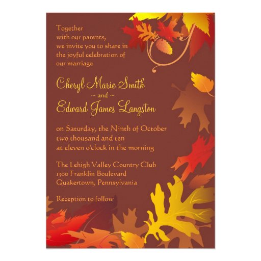 Autumn Wedding Celebration Invitation