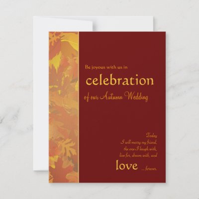 Autumn Wedding Contemporary Wedding Invitations By Squirrelhugger