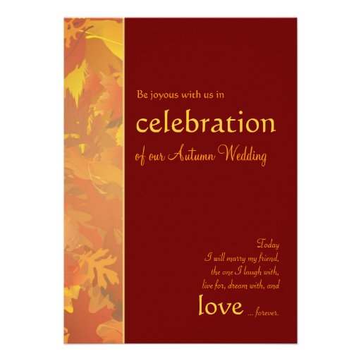 Autumn Wedding - Contemporary Wedding Invitations