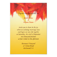 Autumn wedding invitation. Fall red maple leaves Personalized Invitations