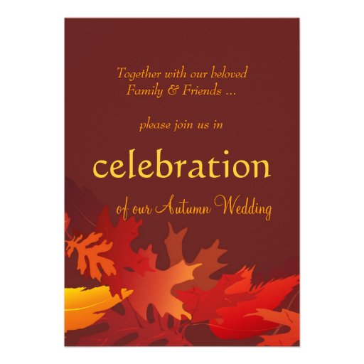 Autumn Wedding Invitations - Fall Leaves