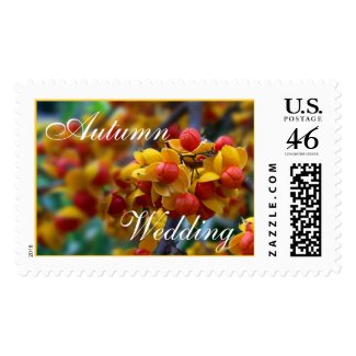 Autumn Wedding Postage Stamp stamp
