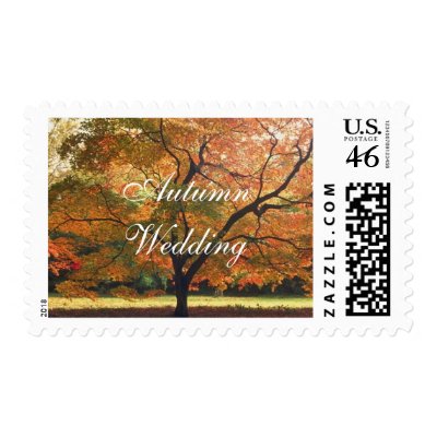 Autumn Weddings Wedding Invitation Postage  Stamps
