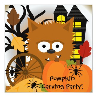 Autumn Werewolf Halloween Party Invitation
