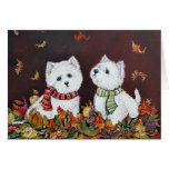 Autumn Westies Greeting Card