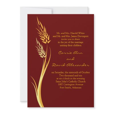 Autumn Wheat Wedding Invitation by wasootch
