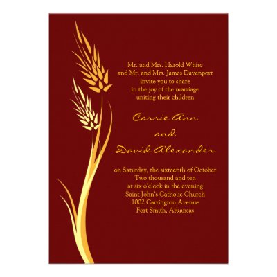 Autumn Wheat Wedding Invitation