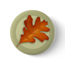 Autumn White Oak Leaf Button