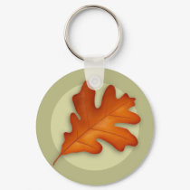 Autumn White Oak Leaf Keychain
