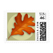 Autumn White Oak Leaf Postage stamps
