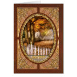 Autumn - White picket fence Card