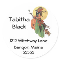 Autumn Witch Address Label Stickers