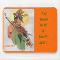Autumn witch collage with feathers mousepads