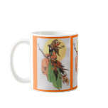 Autumn witch collage with feathers coffee mugs
