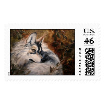Autumn Wolf Postage Stamp