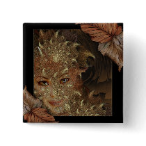 Autumn Wood Nymph Square Button
