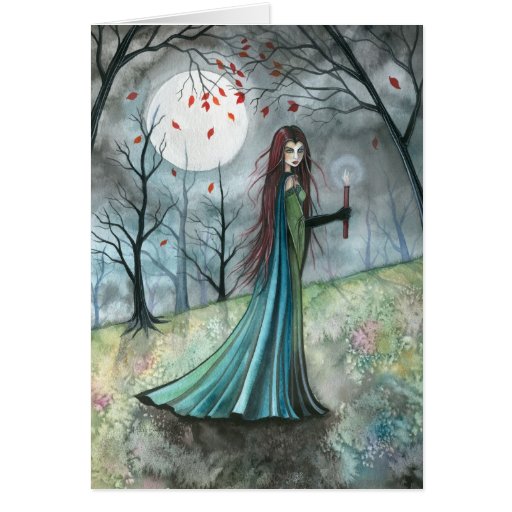 Autumn Wood Vampire Gothic Card Notecard