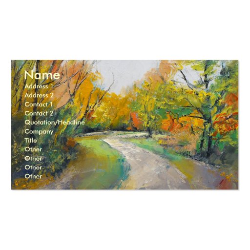 Autumn Woodland Path Business Card Template (front side)