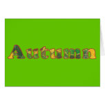 Autumn word in birch leaves Cards by CherylsArt