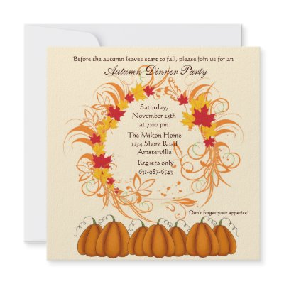 Autumn Wreath Invitation by PixiePrints