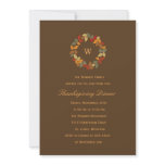 Autumn Wreath Thanksgiving Party Invitation