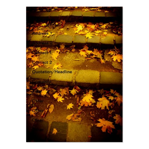 Autumn yellow leaves business card (front side)