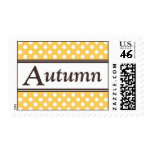 Autumn Yellow Polka Dot Postage Stamps